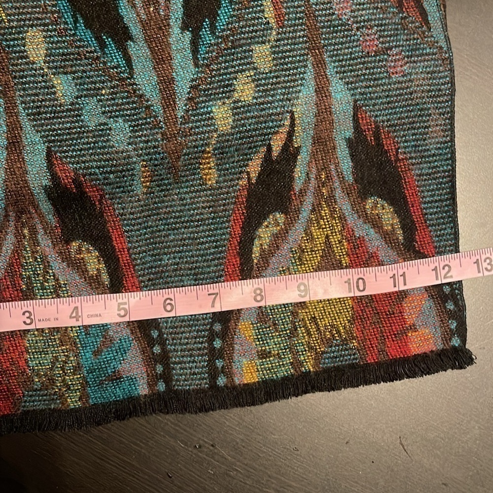 100% Cashmere Scarf Boho Art to Wear Length 78” Width 12.5” EUC - Picture 7 of 8